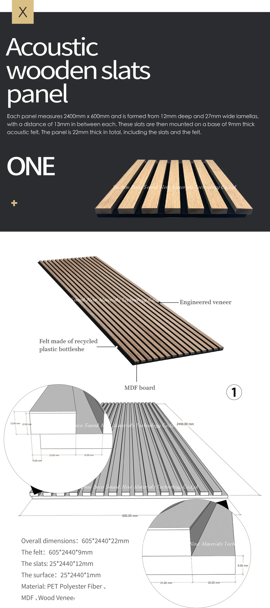 FSC Decorative Wooden Slats Acoustic Panels